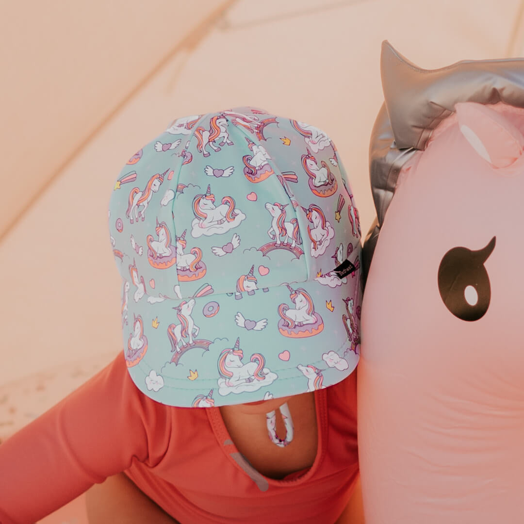 Kids Swim Legionnaire Beach Hat - Unicorn