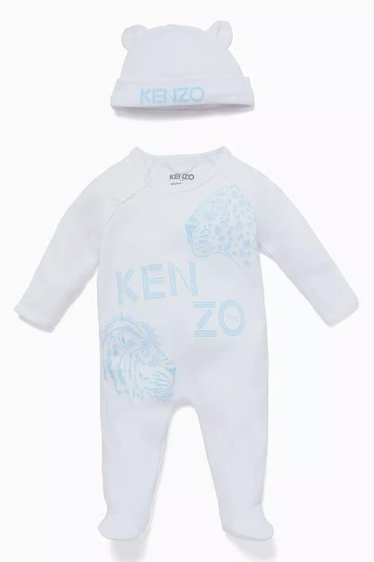 Kenzo White & Pastel Babysuit Set