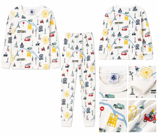 Petit Bateau fitted pyjamas Eiffel Tower