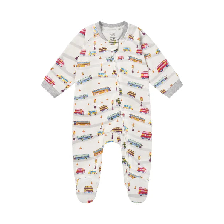 Long Sleeve Footed Sleeper – Wheels On The Bus