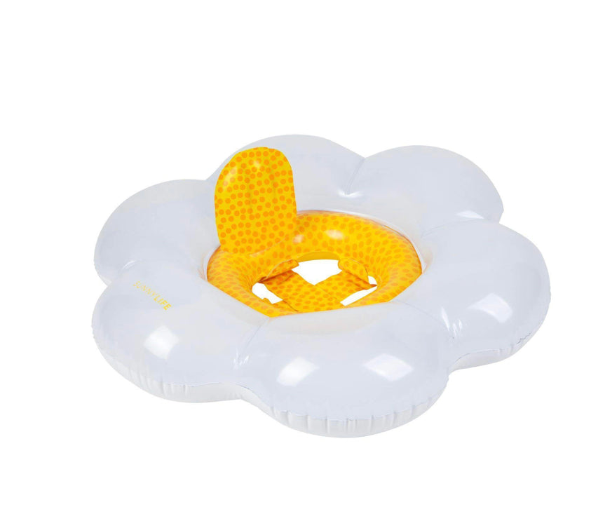 Sunnylife Kids Inflatable Pool or Beach Floating Seat Raft for Baby or Infants - Daisy White