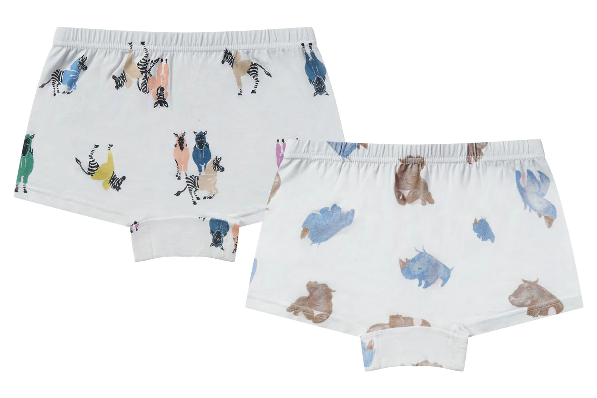 2023 Girls Boxer Briefs Underwear (Bamboo, 2 Pack)