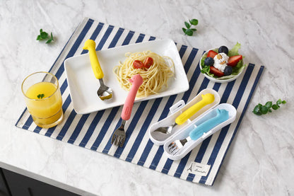 EDISON SILICONE SPOON & FORK CASE SET FOR BABY