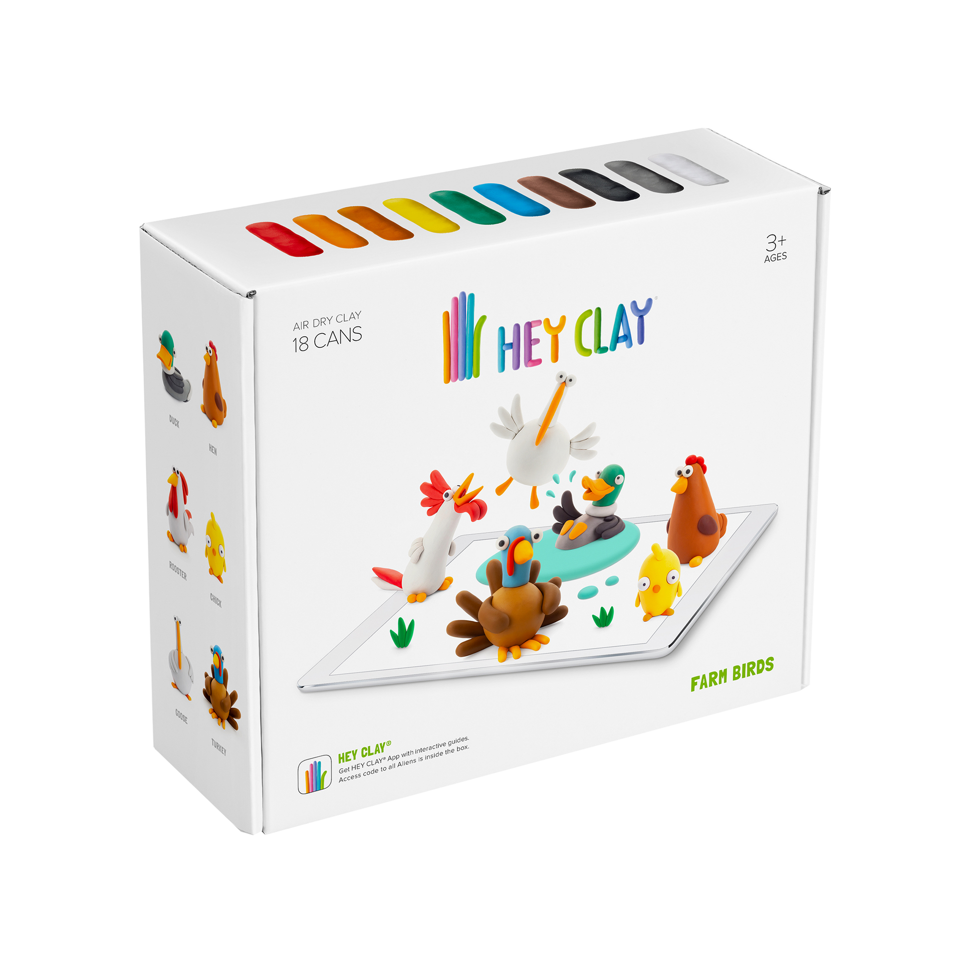 Hey clay Animals Series Box 18 Cans Multicolor
