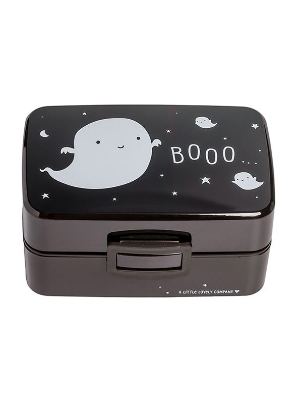 A Little Lovely Company Ghost PP Plastic Lunch Box, 800ml, Black