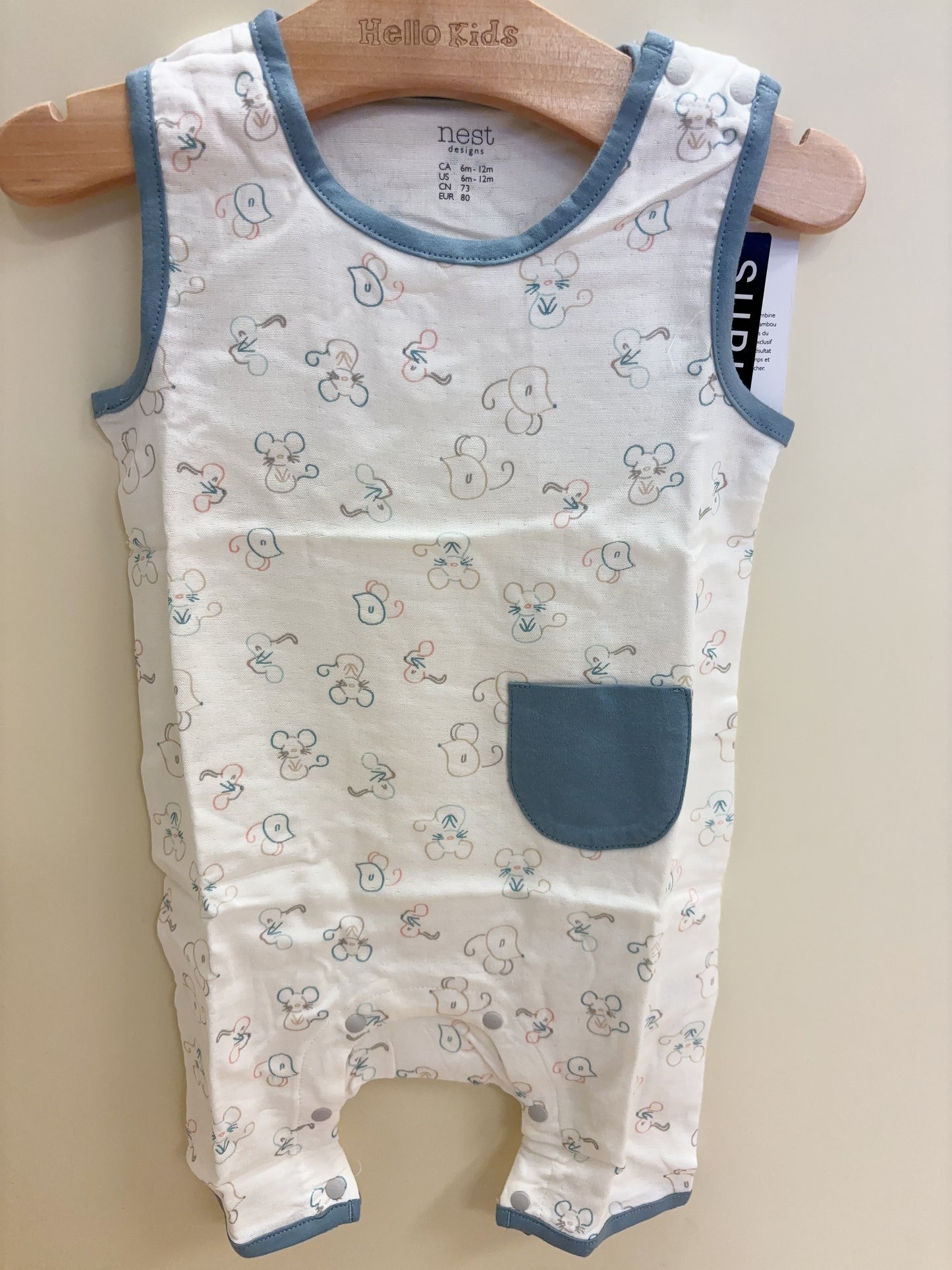 Nest Designs Bamboo Sleeveless Romper Mouse Tales