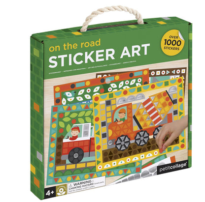 Petit Collage CS-ON THE ROAD Mosaic Sticker Art Kit with Over 1000 Stickers, Vehicles