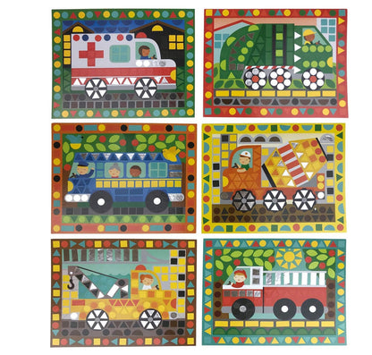 Petit Collage CS-ON THE ROAD Mosaic Sticker Art Kit with Over 1000 Stickers, Vehicles