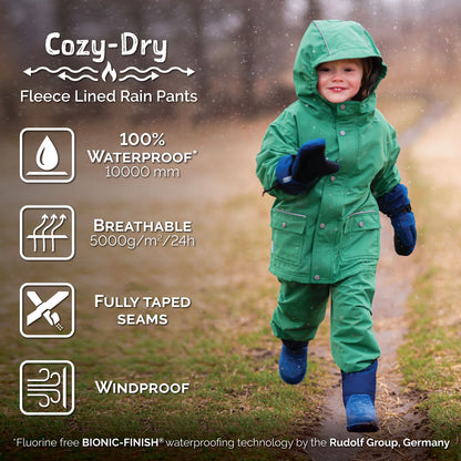 Kids Fleece Lined Rain Pants | Soft Brown