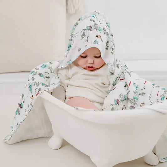 9-Layer Hooded Baby Bath Towel (Organic Cotton) - Happy Trails