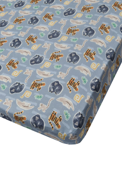 Muslin Crib Sheet-Jungle Friends