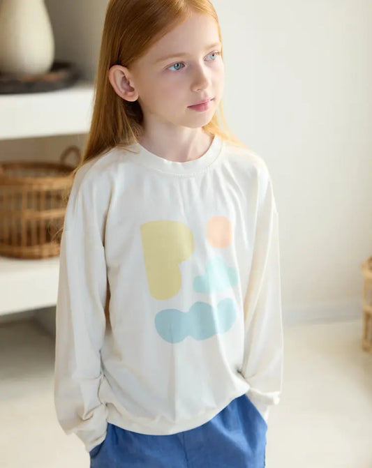 French Terry Drop Shoulder Long Sleeve Sweatshirt-Jet Stream