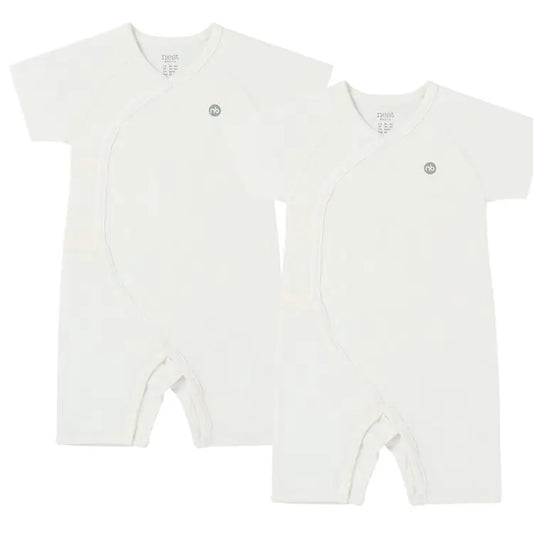 Organic Cotton Basics Short Sleeve Kimono Romper (2 Pack)