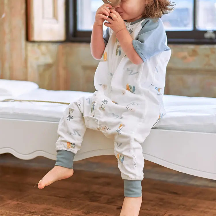 Bamboo Pima Raglan Short Sleeve Footed Sleep Bag | 0.6 TOG
