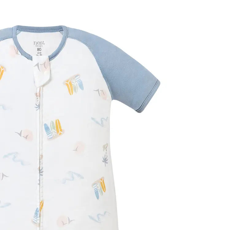 Bamboo Pima Raglan Short Sleeve Footed Sleep Bag | 0.6 TOG