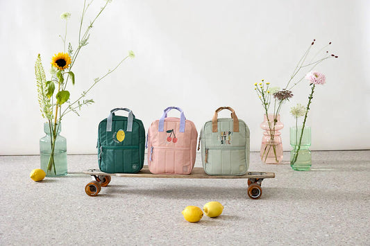 Lassig - Happy Fruits - Mini Square Backpack - Light Khaki - Hello Kids Baby Store