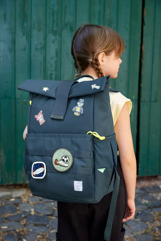 Lassig - 4kids - Medium Rolltop Backpack-Green - Hello Kids Baby Store