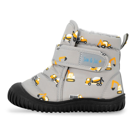 Kids Insulated Ankle Boots | Grey Construction