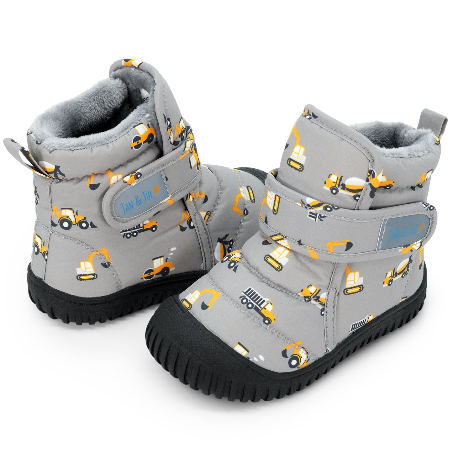 Kids Insulated Ankle Boots | Grey Construction
