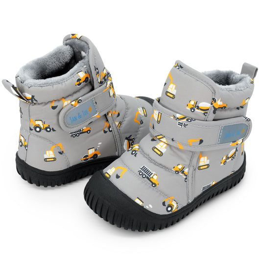 Kids Insulated Ankle Boots | Grey Construction