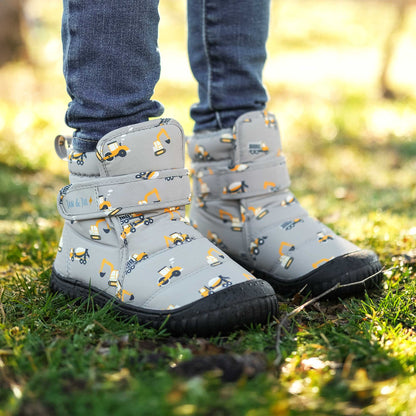 Kids Insulated Ankle Boots | Grey Construction