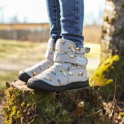Kids Insulated Ankle Boots | Grey Construction