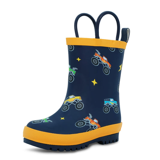 Kids Rubber Rain Boots | Big Trucks