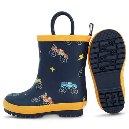 Kids Rubber Rain Boots | Big Trucks