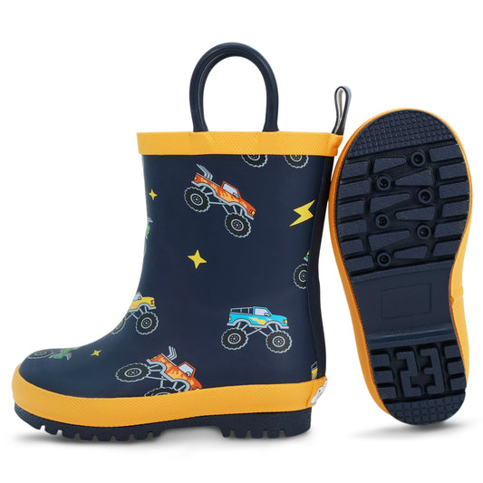 Kids Rubber Rain Boots | Big Trucks