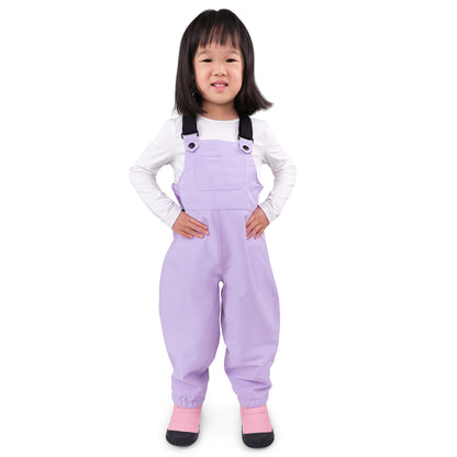Kids Fleece Lined Rain Overalls | Lavender