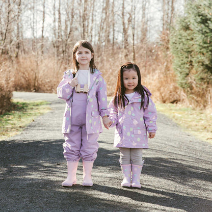 Kids Fleece Lined Rain Overalls | Lavender