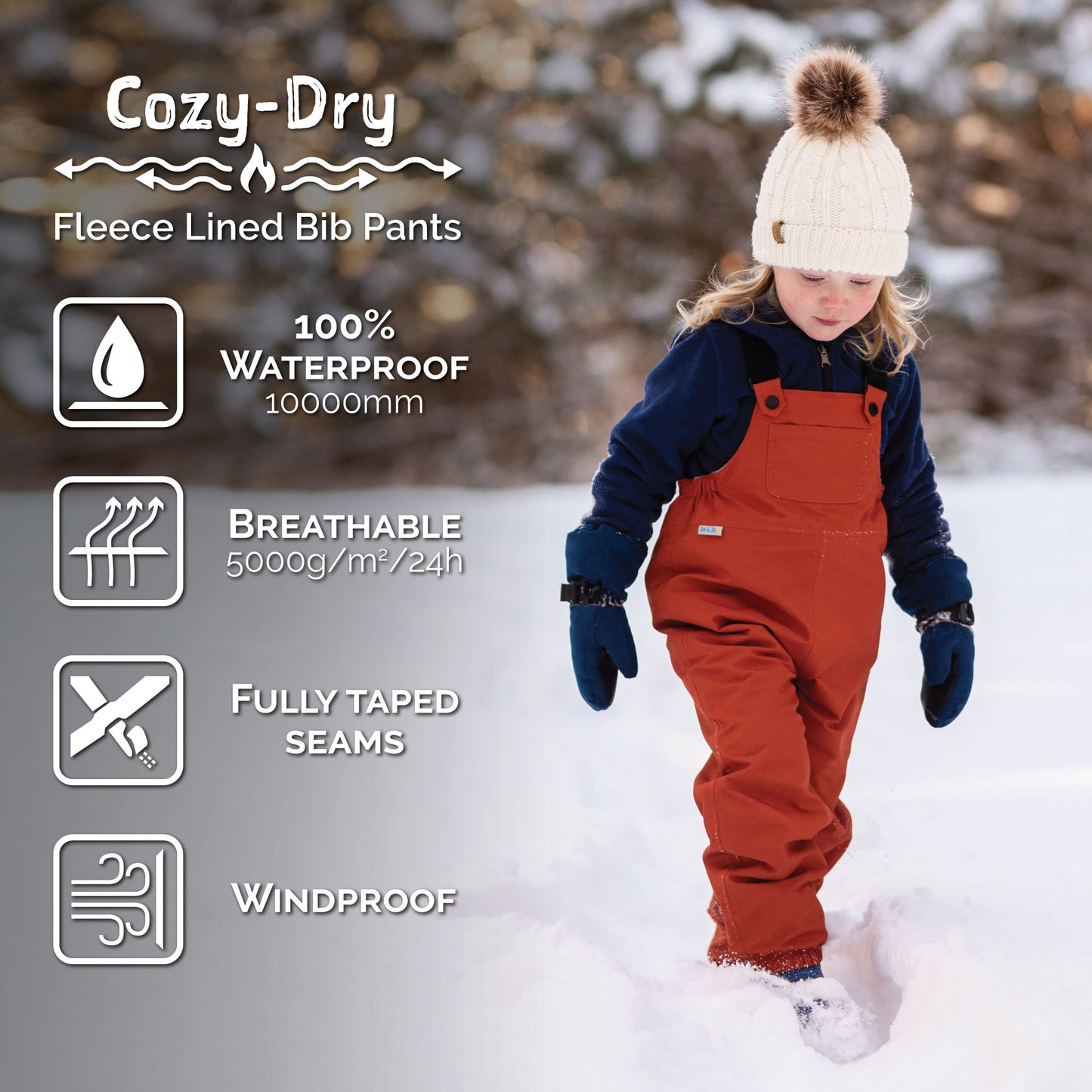 Kids Fleece Lined Rain Overalls | Lavender