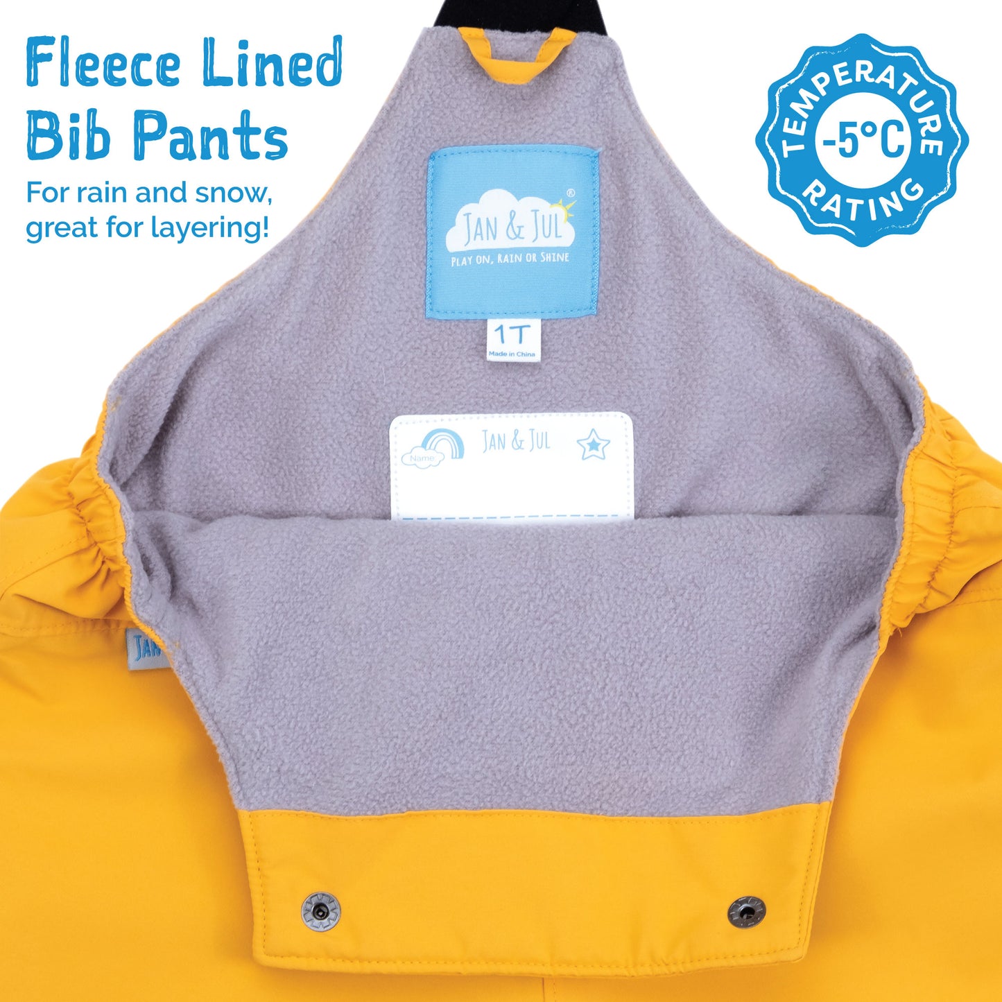 Kids Fleece Lined Rain Overalls | Lavender