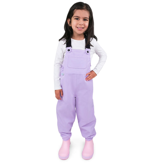 Kids Single Layer Rain Overalls | Lavender