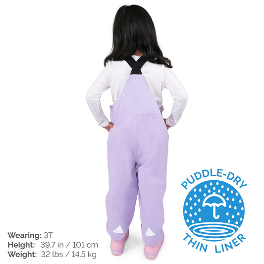 Kids Single Layer Rain Overalls | Lavender