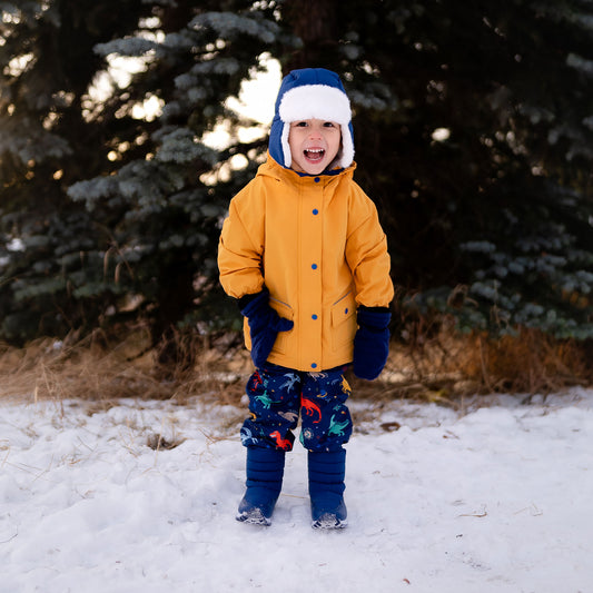 Kids Fleece Lined Rain Pants | Space Dinos