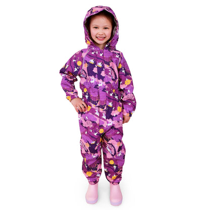 Kids Fleece Lined Rain Suits | Purple Dream