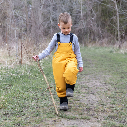 Kids Fleece Lined Rain Overalls | Yellow - Hello Kids Baby Store