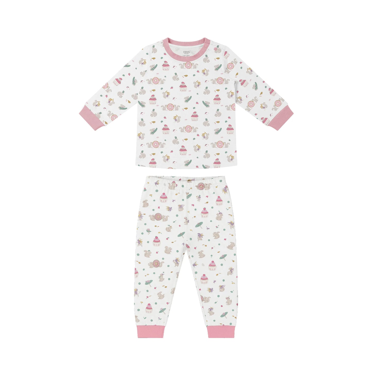 Bamboo Jersey Long Sleeve Two-Piece PJ Set Snug Fit