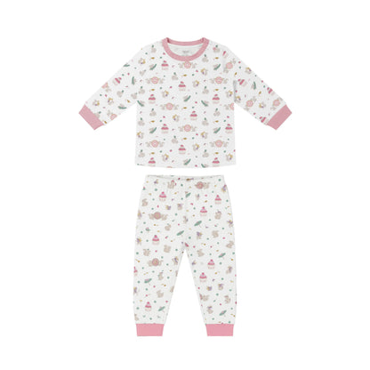 Bamboo Jersey Long Sleeve Two-Piece PJ Set Snug Fit