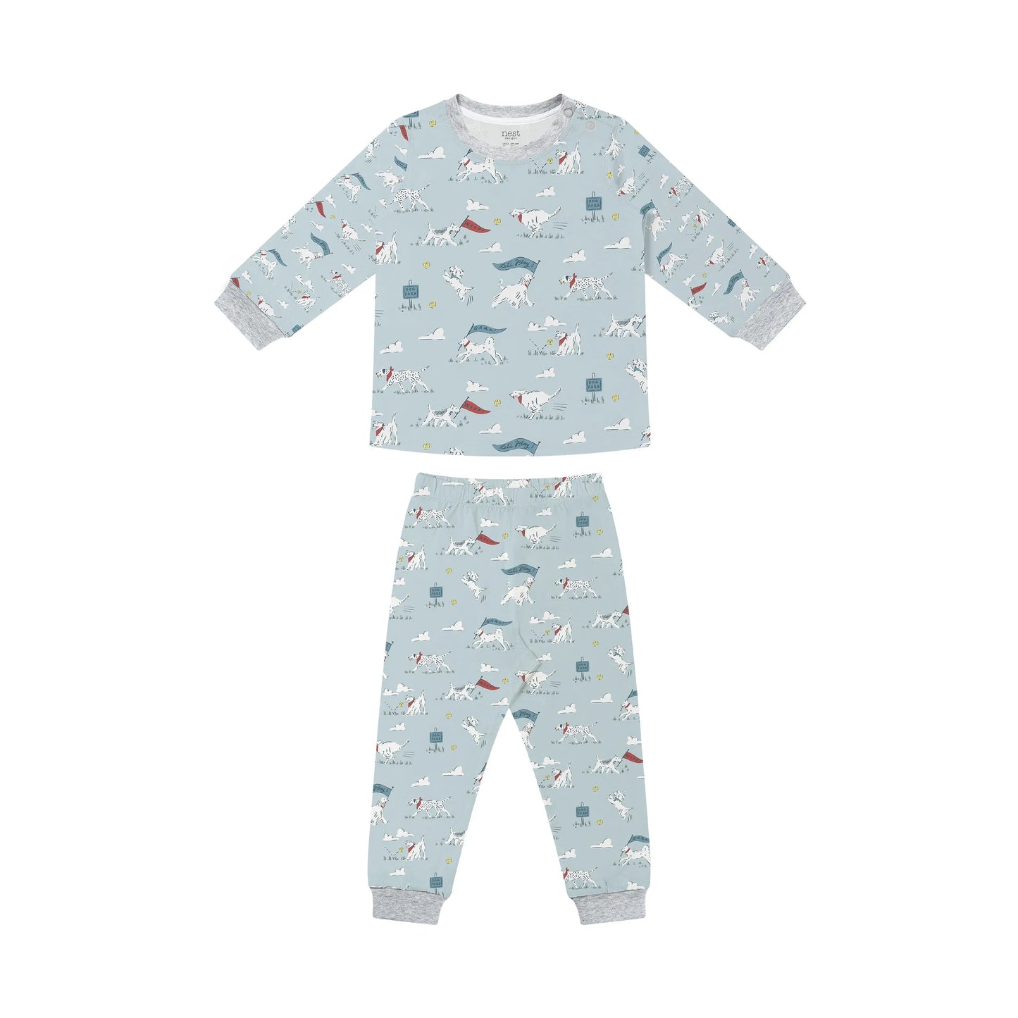 Bamboo Jersey Long Sleeve Two-Piece PJ Set Snug Fit