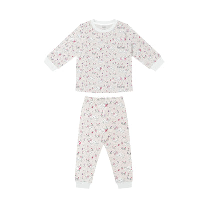 Bamboo Jersey Long Sleeve Two-Piece PJ Set Snug Fit