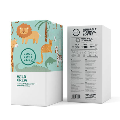Cool Bottles - Kids 350ml -Habitat Series - Wild Crew