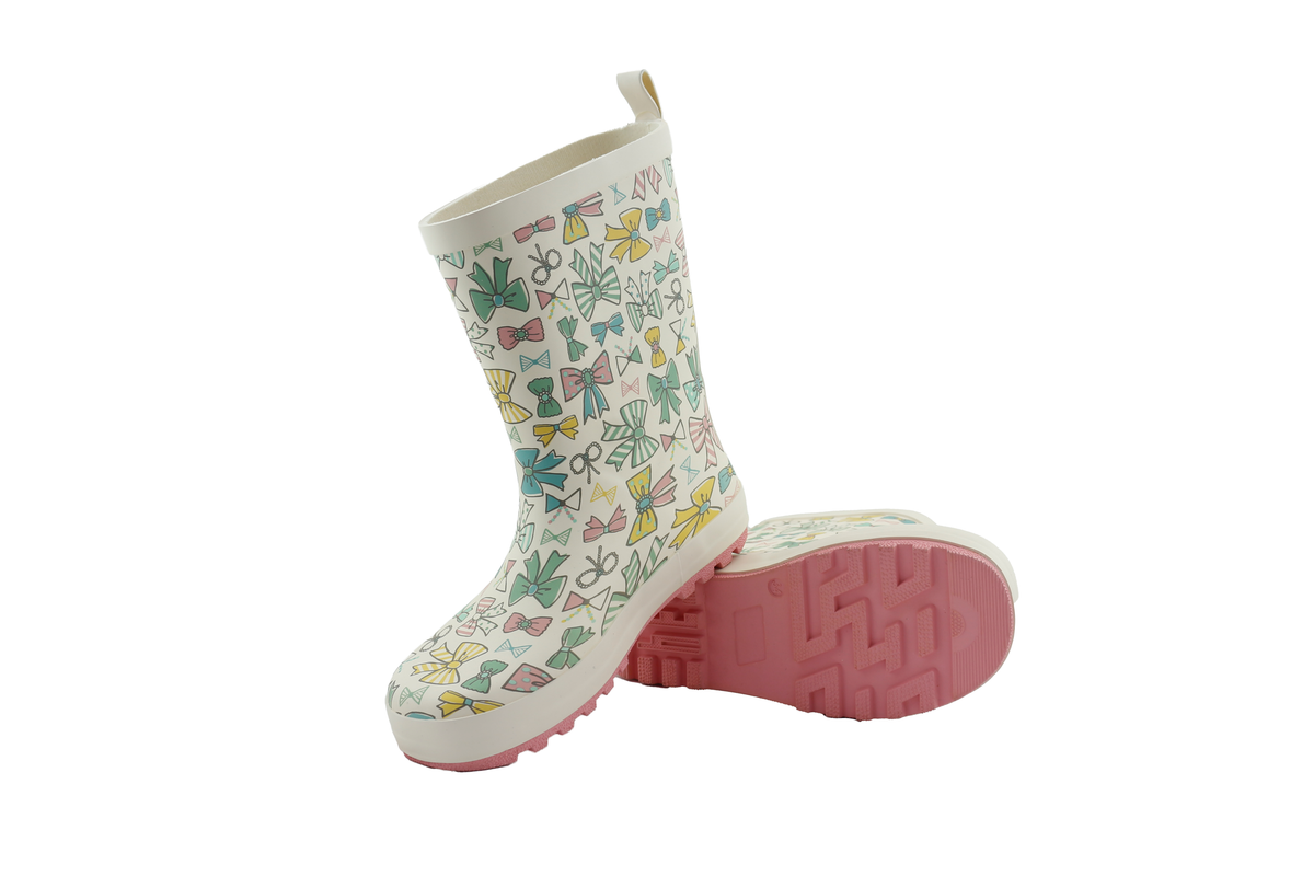 Little Bow Waterproof Rain Boot- CREAM