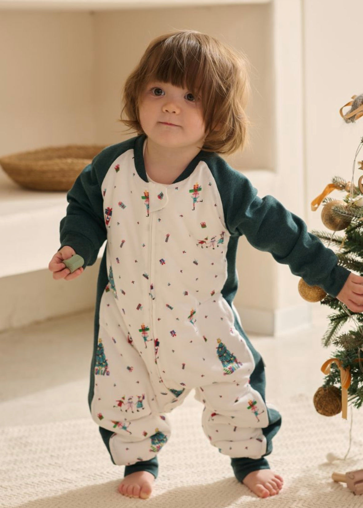 Bamboo Cotton Jersey Long Sleeve Footed Sleep Bag | 2.5 TOG – Santas Elves