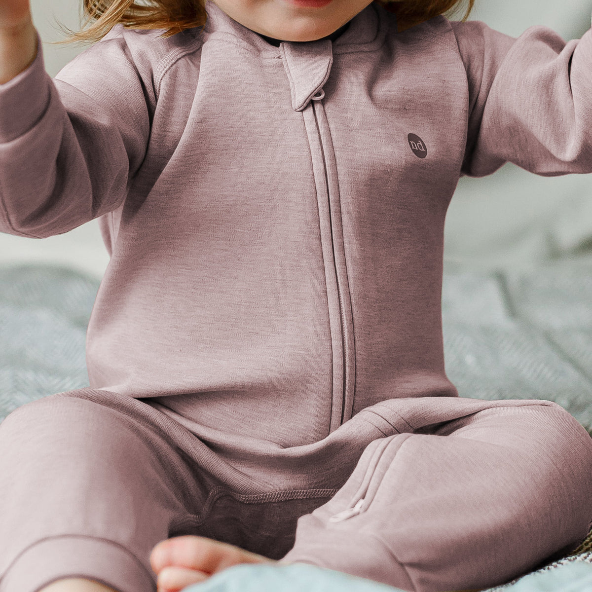 Bamboo Cotton Basics Long Sleeve Winter Romper – Elderberry