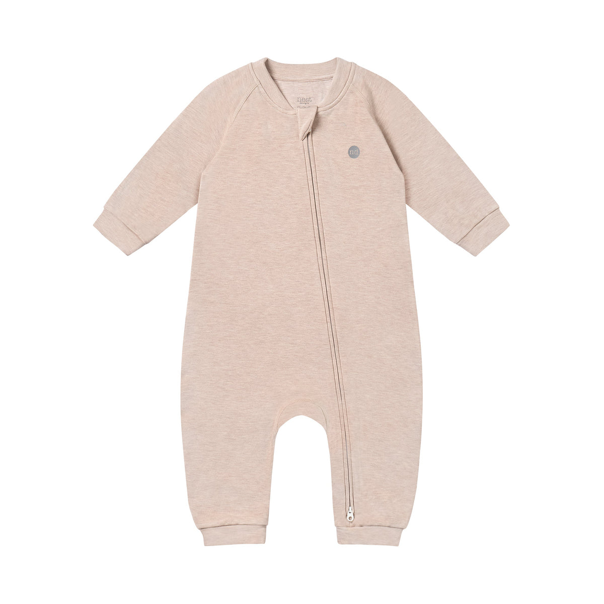 Bamboo Cotton Basics Long Sleeve Winter Romper – Warm Taupe