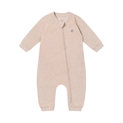 Bamboo Cotton Basics Long Sleeve Winter Romper – Warm Taupe