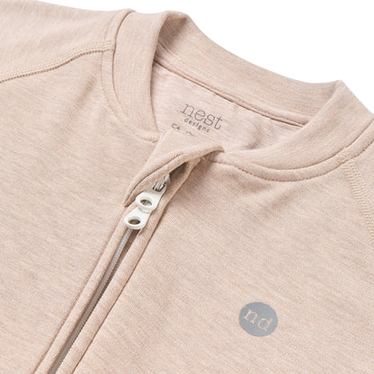 Bamboo Cotton Basics Long Sleeve Winter Romper – Warm Taupe