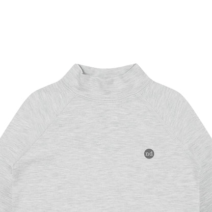 Bamboo Cotton Basics Mock Neck Long Sleeve Shirt – Fog Grey
